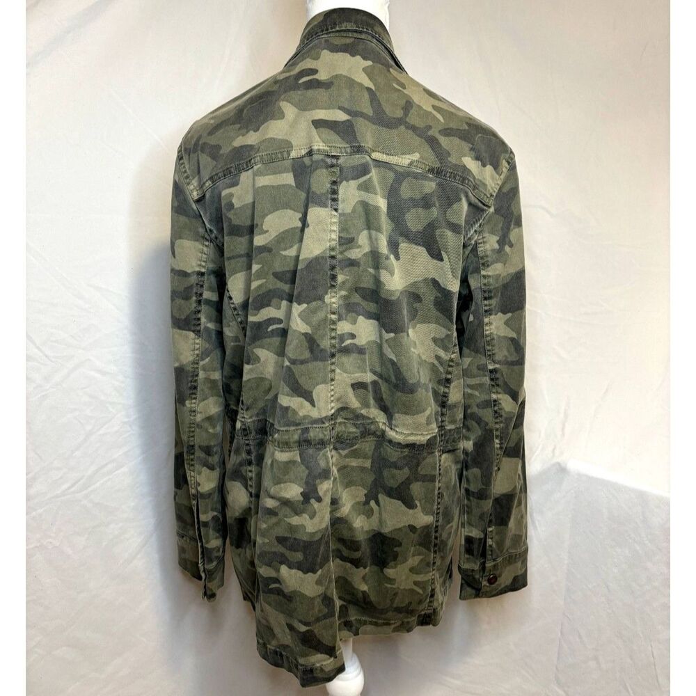 Lucky Brand Camo Button Up Zip Utility Jacket Womens Long Sleeve Collared - Picture 5 of 7
